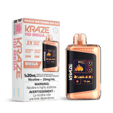 Kraze HD Mega - Peach Watermelon Ice Disposable Vape available on Canada online vape shop